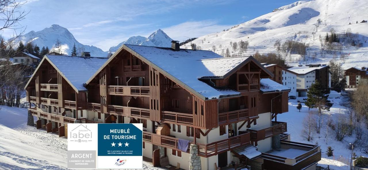 T2 Meublé Tourisme 3 étoiles TOUT CONFORT linge de lit-serviettes-ménage-parking privé avec superbe vue et au pied des pistes Les Deux Alpes Exterior foto